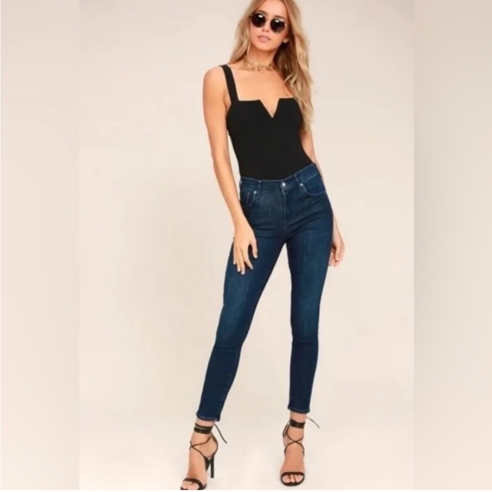 💥$5 SALE💥 AGOLDE Sophie Zip Fly Dark Wash Skinny Denim Jeans A003E-2023 Size 24